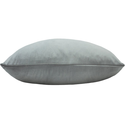 Plain Grey Cushions - Sunningdale Velvet Rectangular Cushion Cover Platinum Paoletti