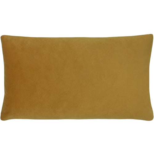 Plain Yellow Cushions - Sunningdale Velvet Rectangular Cushion Cover Saffron Paoletti