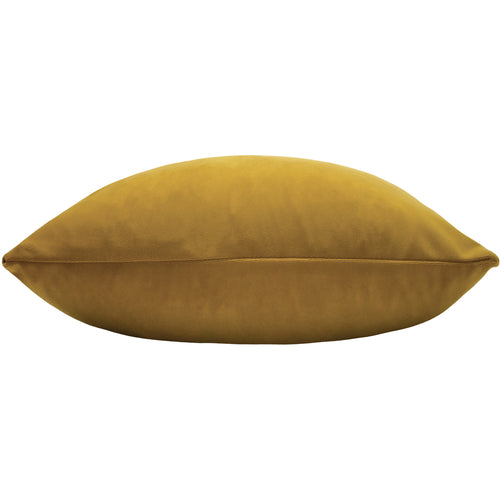 Plain Yellow Cushions - Sunningdale Velvet Rectangular Cushion Cover Saffron Paoletti
