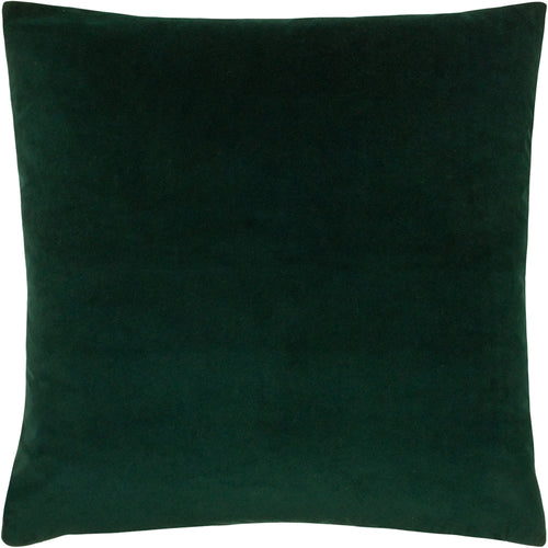 Plain Green Cushions - Sunningdale Velvet Square Cushion Cover Bottle Paoletti