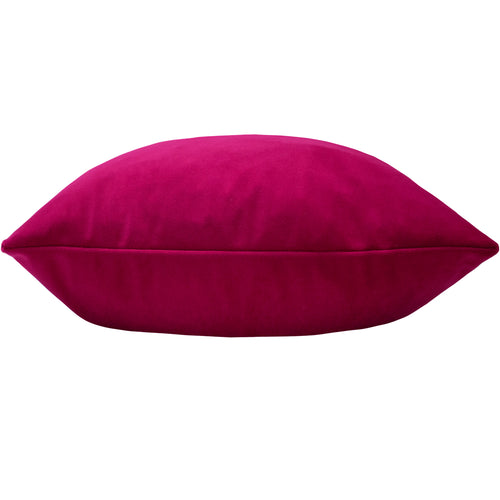 Plain Pink Cushions - Sunningdale Velvet Square Cushion Cover Cerise  Paoletti