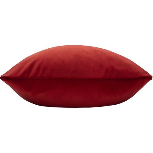 Plain Red Cushions - Sunningdale Velvet Square Cushion Cover Flame Paoletti