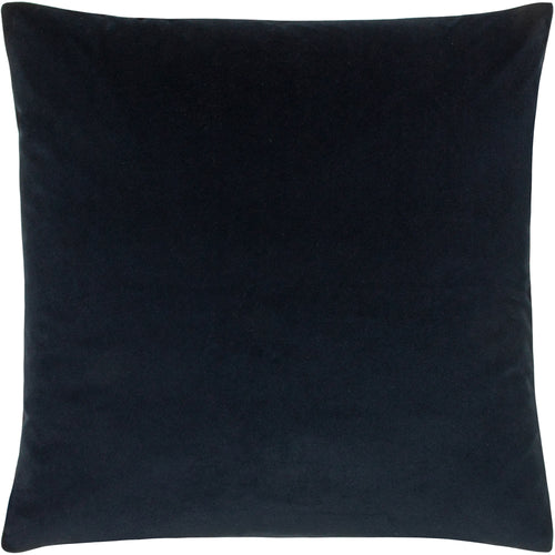 Plain Blue Cushions - Sunningdale Velvet Square Cushion Cover Midnight Paoletti