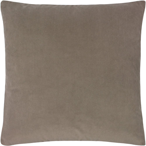Plain Brown Cushions - Sunningdale Velvet Square Cushion Cover Mink Paoletti