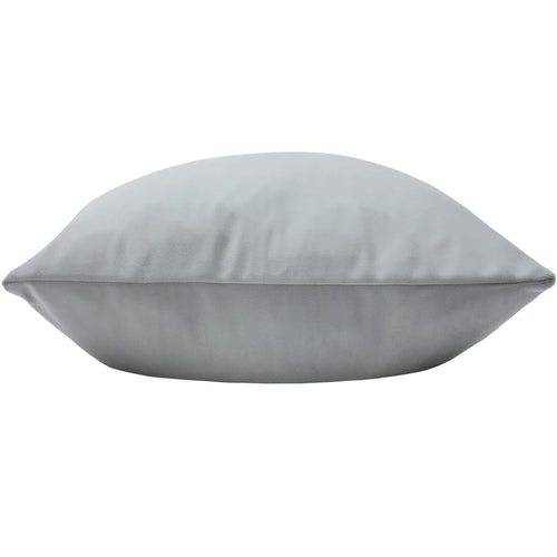 Plain Grey Cushions - Sunningdale Velvet Square Cushion Cover Platinum Paoletti