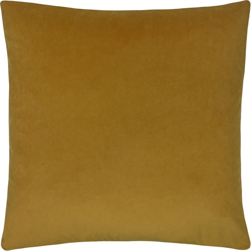Plain Yellow Cushions - Sunningdale Velvet Square Cushion Cover Saffron Paoletti