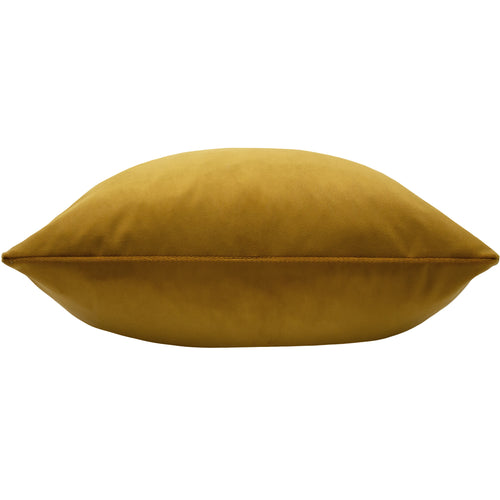 Plain Yellow Cushions - Sunningdale Velvet Square Cushion Cover Saffron Paoletti