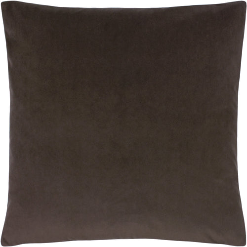 Plain Brown Cushions - Sunningdale Velvet Square Cushion Cover Truffle Paoletti