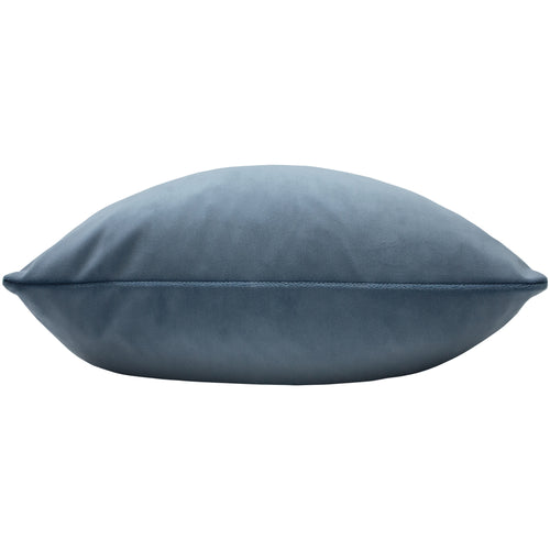 Plain Blue Cushions - Sunningdale Velvet Square Cushion Cover Wedgewood Paoletti