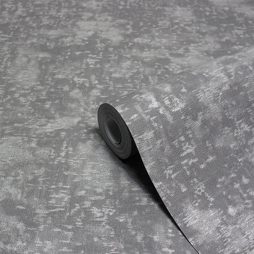 Abstract Grey Wallpaper - Symphony Vinyl Wallpaper Sample Charcoal Paoletti