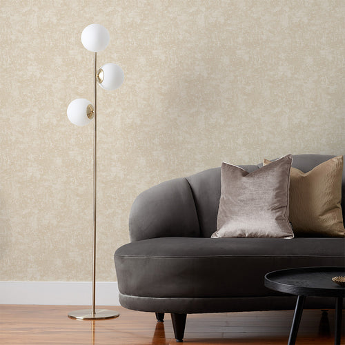 Abstract Beige Wallpaper - Symphony Vinyl Wallpaper Champagne Paoletti