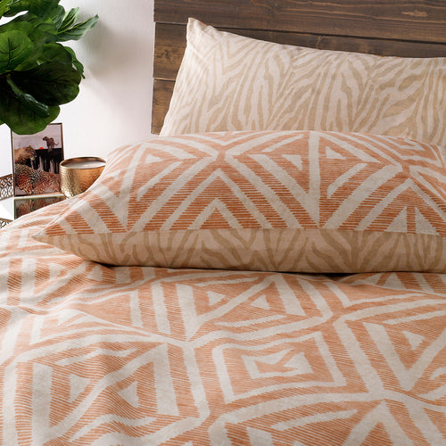 Geometric Orange Bedding - Tanza Global Geometric Duvet Cover Set Terracotta furn.
