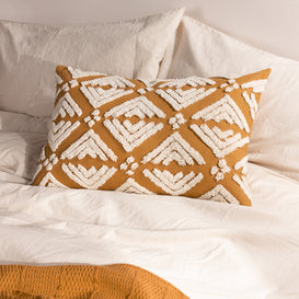 Yard Taya Rectangular Cotton Tufted Cushion Cover in Gold