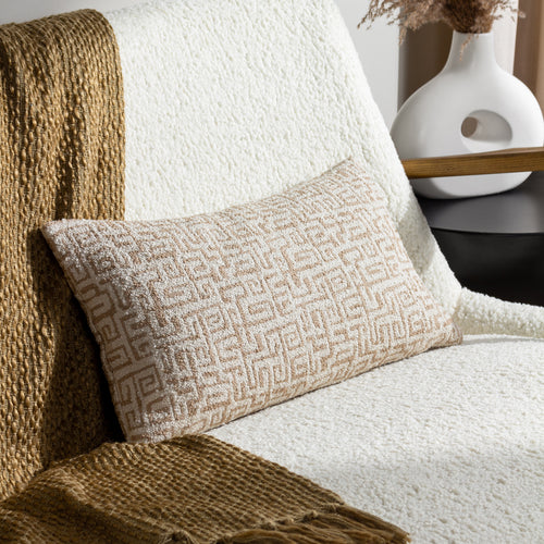 Geometric Brown Cushions - Thalia Rectangular Cushion Cover Nougat/Toffee HÖEM