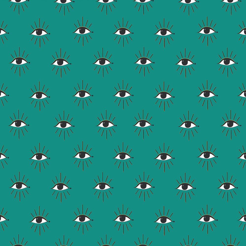 Abstract Green Wallpaper - Theia Gold Foil Wallpaper Turquoise furn.
