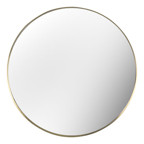  Gold Accessories - Thin Round Deep Edge Circular Wall Mirror Brass Yard