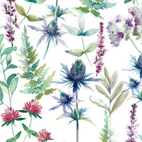 Floral Purple M2M - Thistle Indigo Fabric Sample Evans Lichfield