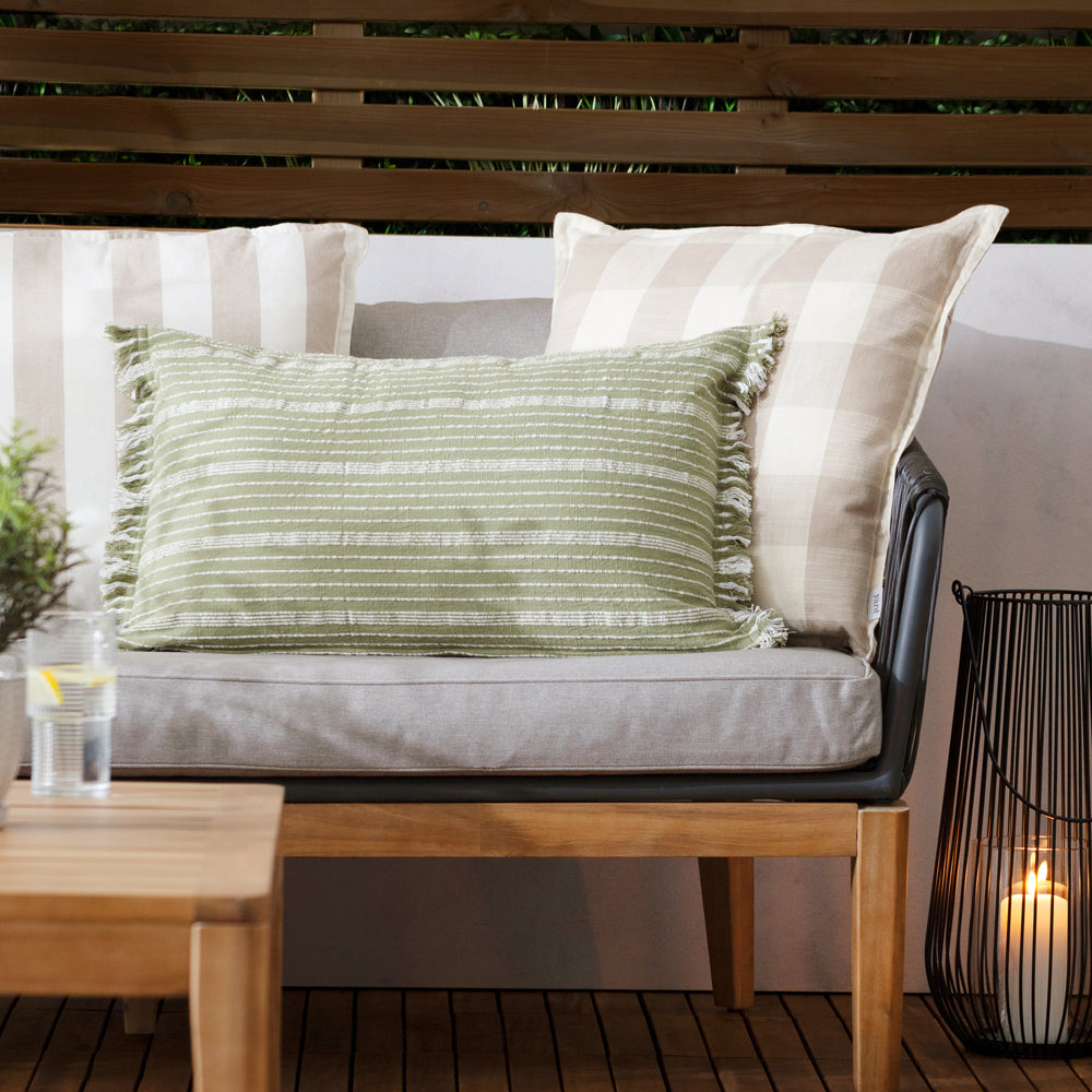 Tide Textured Stripe Outdoor Cushion Moss