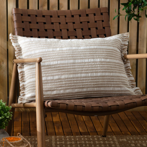 Striped Cream Cushions - Tide Textured Stripe Cushion Cover Natural Yard