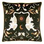 furn. Tiger Fish Botanical Cushion Cover in Noir