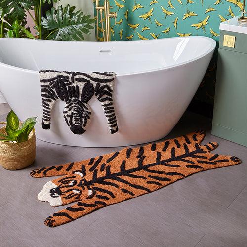 Animal Orange Bathroom - Tiger  Bath Mat Burnt Orange furn.