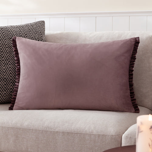 Plain Pink Cushions - Tilly Velvet Cushion Cover Heather/Smoke Wylder