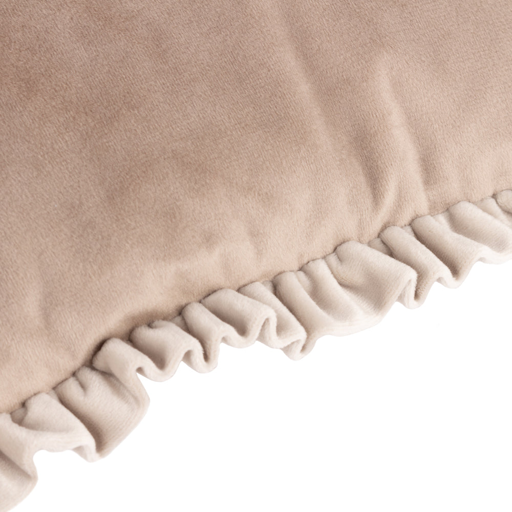 Tilly Velvet Reversible Cushion Oyster/Lace