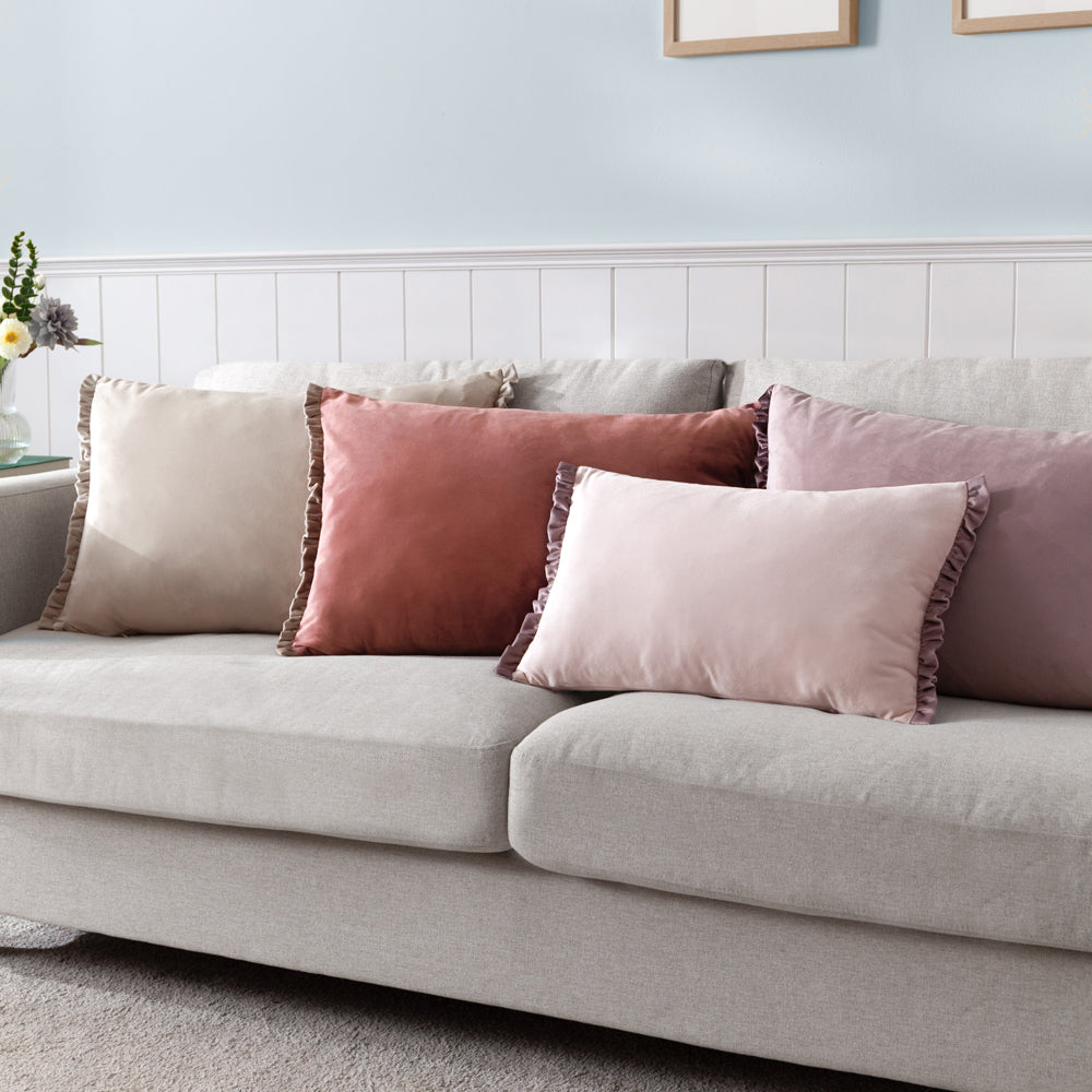 Tilly Velvet Cushion Pink/Heather