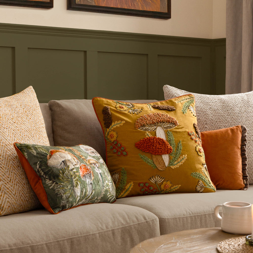 Tilly Velvet Reversible Cushion Rust/Mink