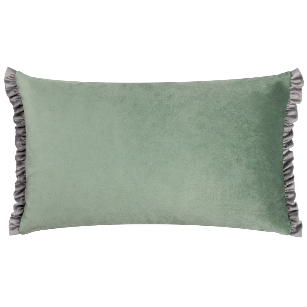 Tilly Velvet Reversible Cushion Sage/Grey
