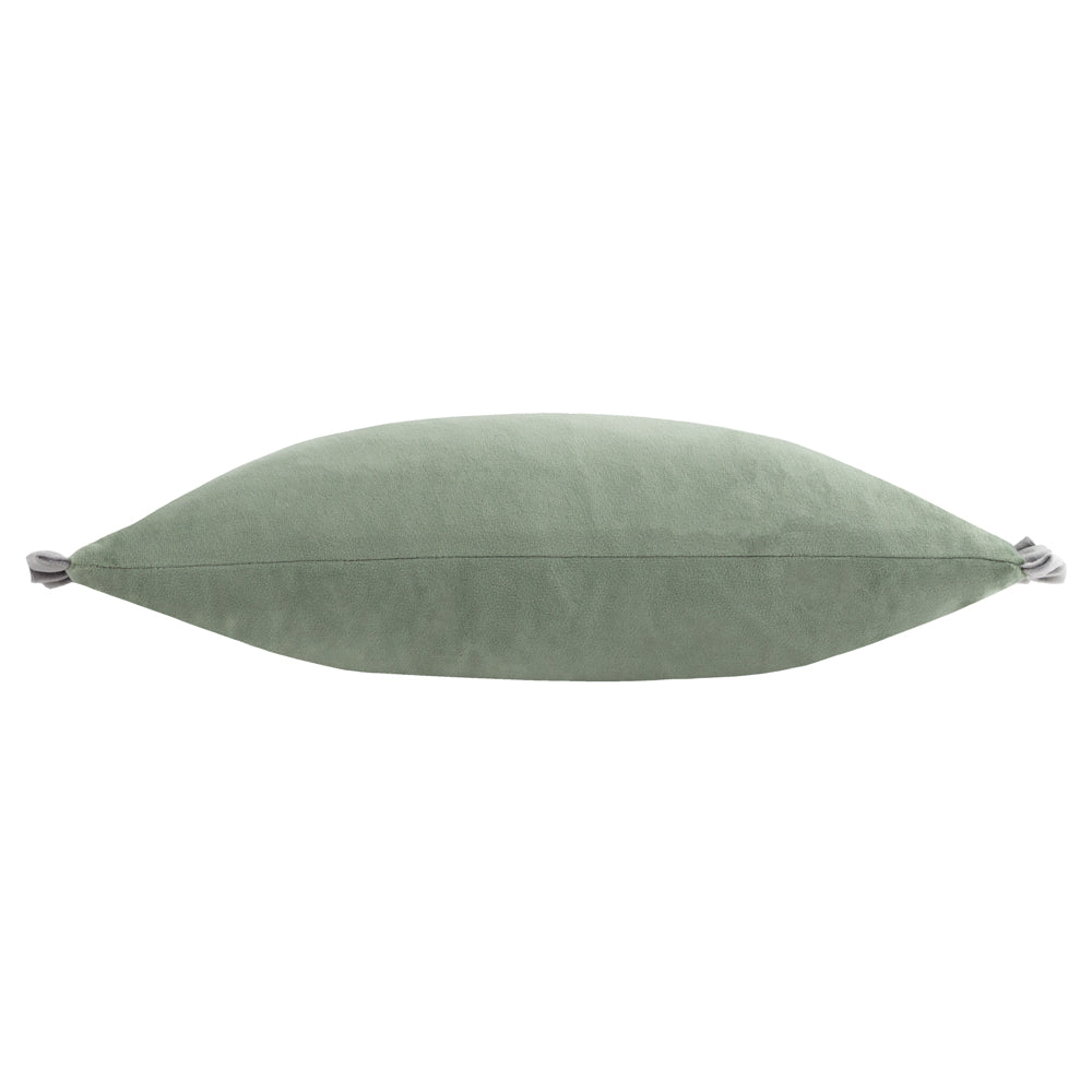 Tilly Velvet Reversible Cushion Sage/Grey