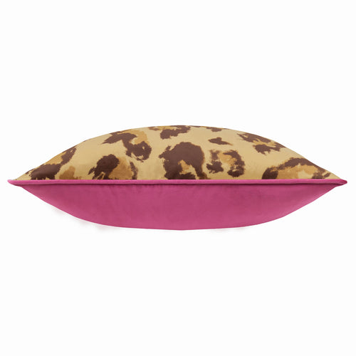 Animal Pink Cushions - True Leopard Piped Velvet Cushion Cover Multi furn.