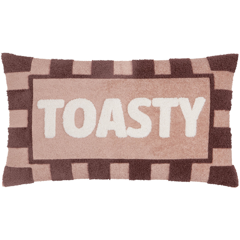 Striped Red Cushions - Toasty Boucle Cushion Cover Pink/Chocolate Furn