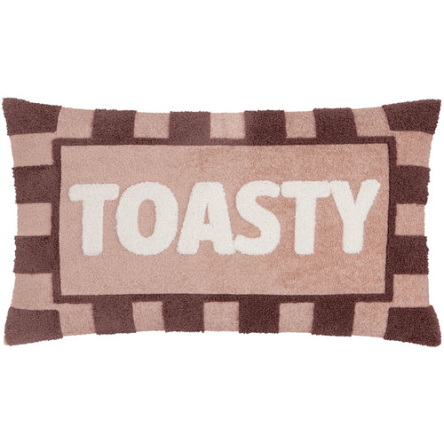Striped Red Cushions - Toasty Boucle Cushion Cover Pink/Chocolate Furn