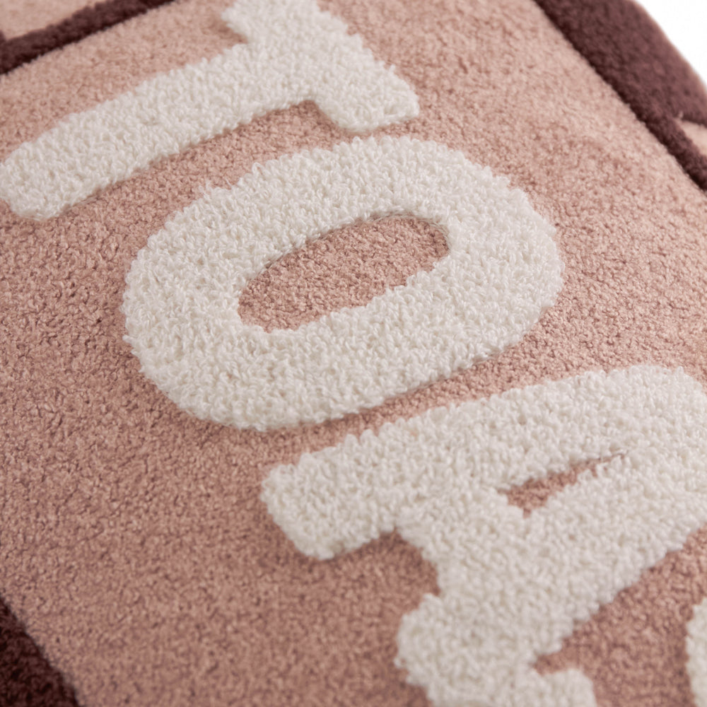 Toasty Boucle Cushion Pink/Chocolate