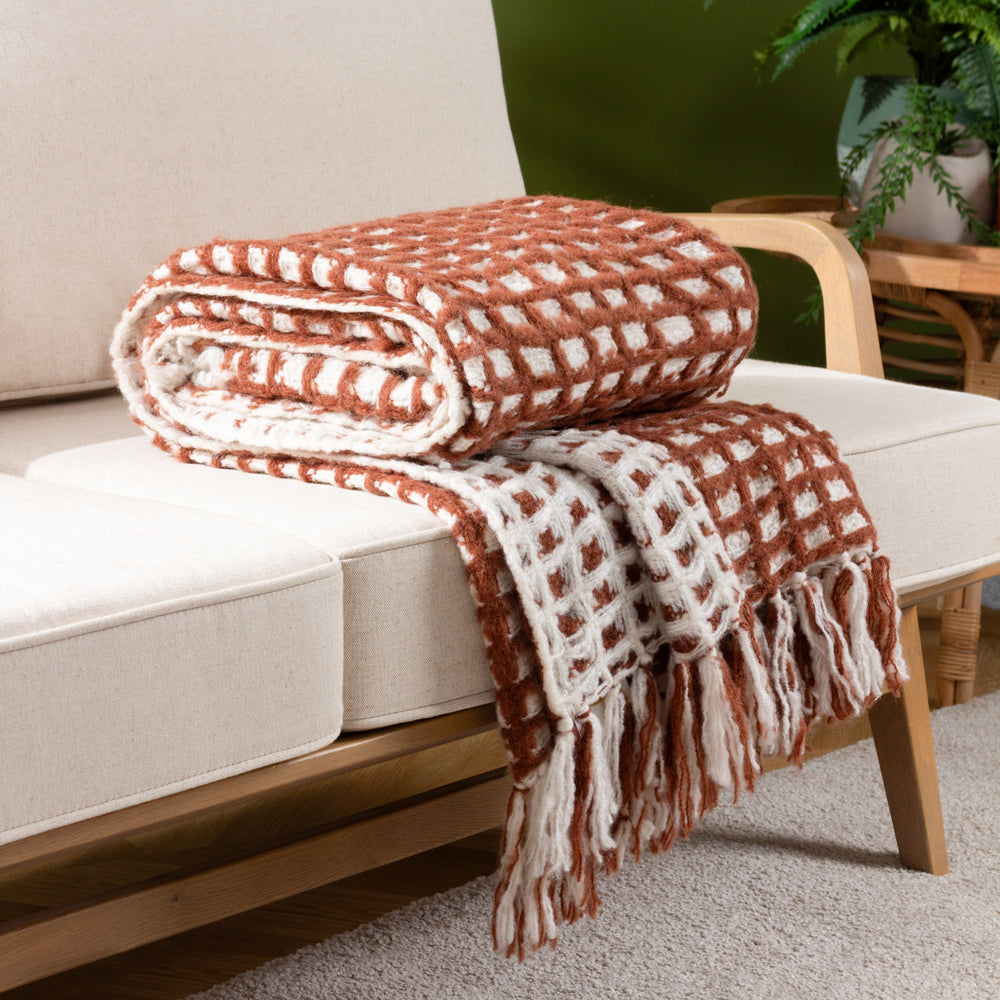 Brick colored throw blanket hot sale