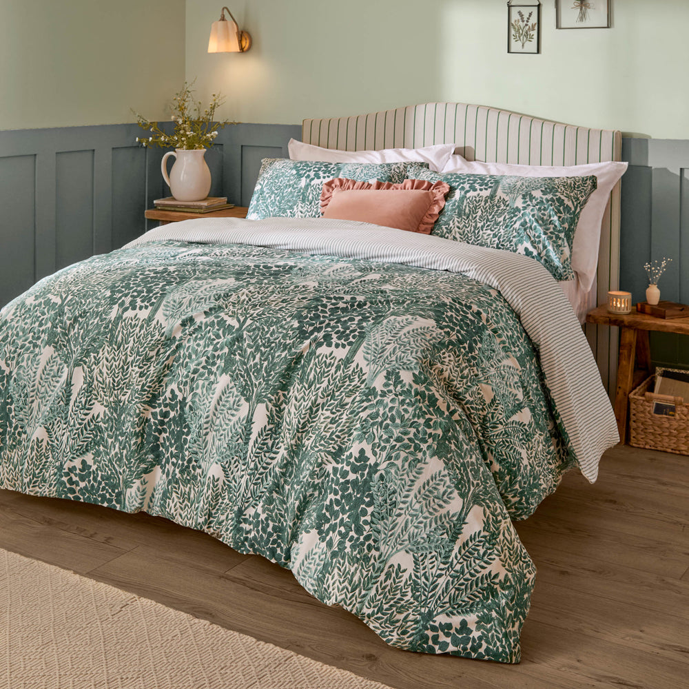 Floral Green Bedding - Topiary Reversible Duvet Cover Set Green Wylder