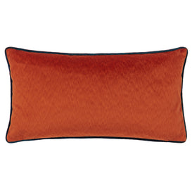 Paoletti Torto Rectangular Opulent Velvet Cushion Cover in Brick/Teal