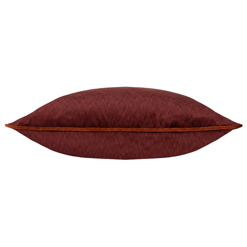 Plain Red Cushions - Torto Rectangular Opulent Velvet Cushion Cover Red/Russet Paoletti