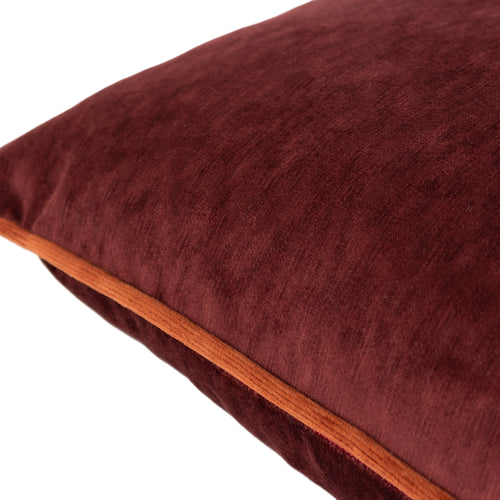 Plain Red Cushions - Torto Rectangular Opulent Velvet Cushion Cover Red/Russet Paoletti