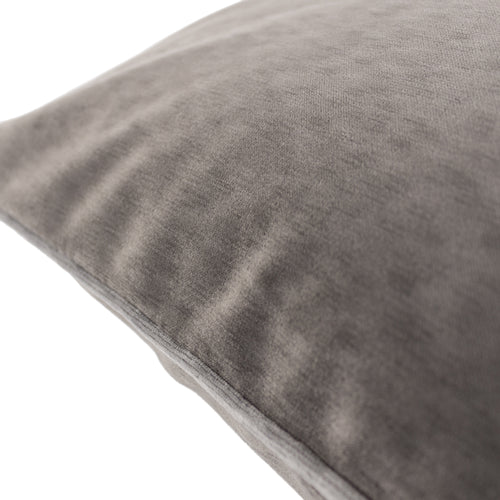 Plain Grey Cushions - Torto Opulent Velvet Cushion Cover Charcoal/Silver Paoletti