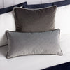 Paoletti Torto Opulent Velvet Cushion Cover in Charcoal/Silver