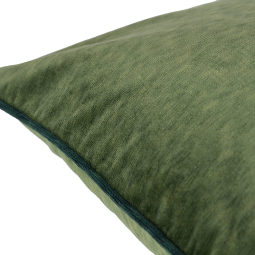 Plain Green Cushions - Torto Opulent Velvet Cushion Cover Moss/Emerald Paoletti