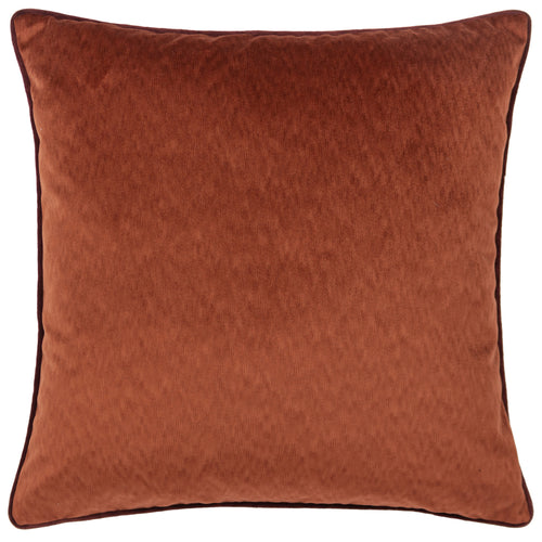 Plain Orange Cushions - Torto Opulent Velvet Cushion Cover Russet/Red Paoletti