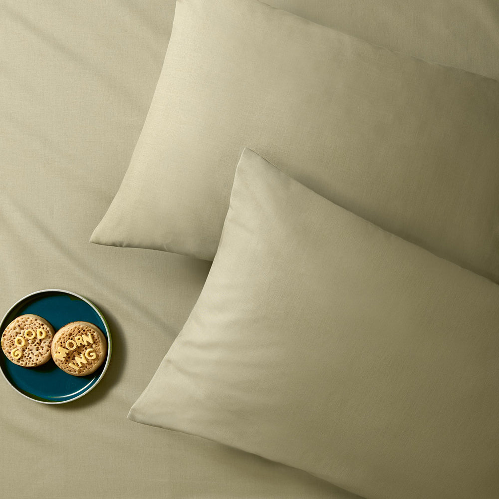 Plain Green Bedding - The Plain One  Pillowcase Pair Green Furn