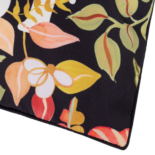 Tropical Bloom Lost Outdoor Cushion Black