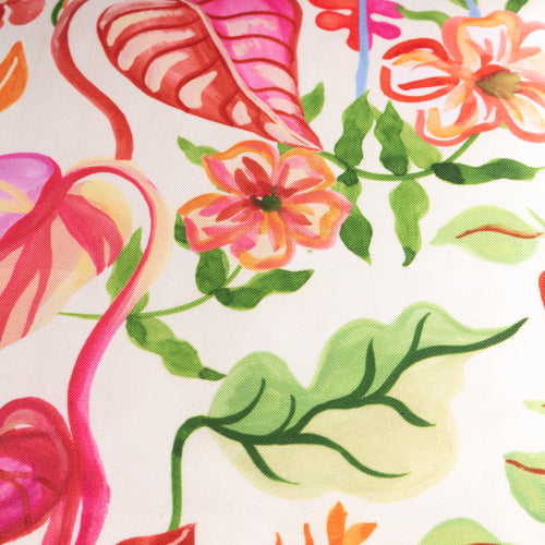 Tropical Bloom Outdoor Cushion Natural