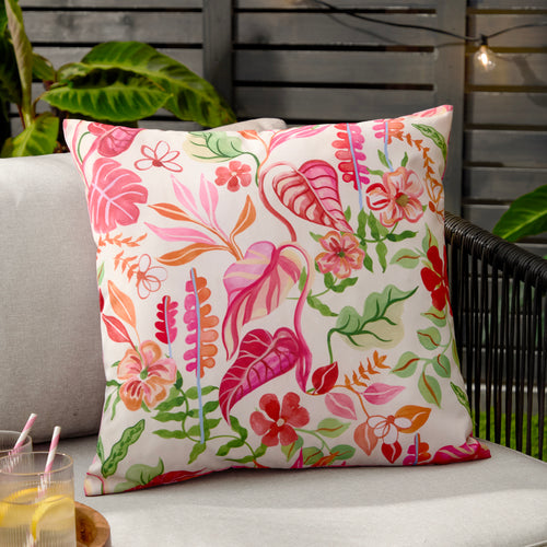 Floral Cream Cushions - Tropical Bloom Outdoor Cushion Cover Natural Furn