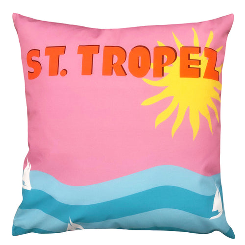 Global Pink Cushions - Tropez Outdoor Cushion Cover Hot Pink Evans Lichfield