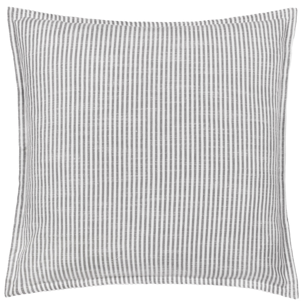 Truro Striped 100% Cotton Cushion Grey